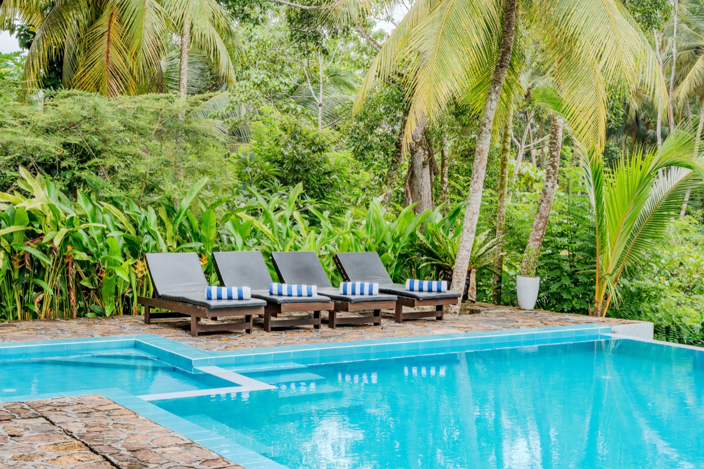 Pool Terrace at Dusk